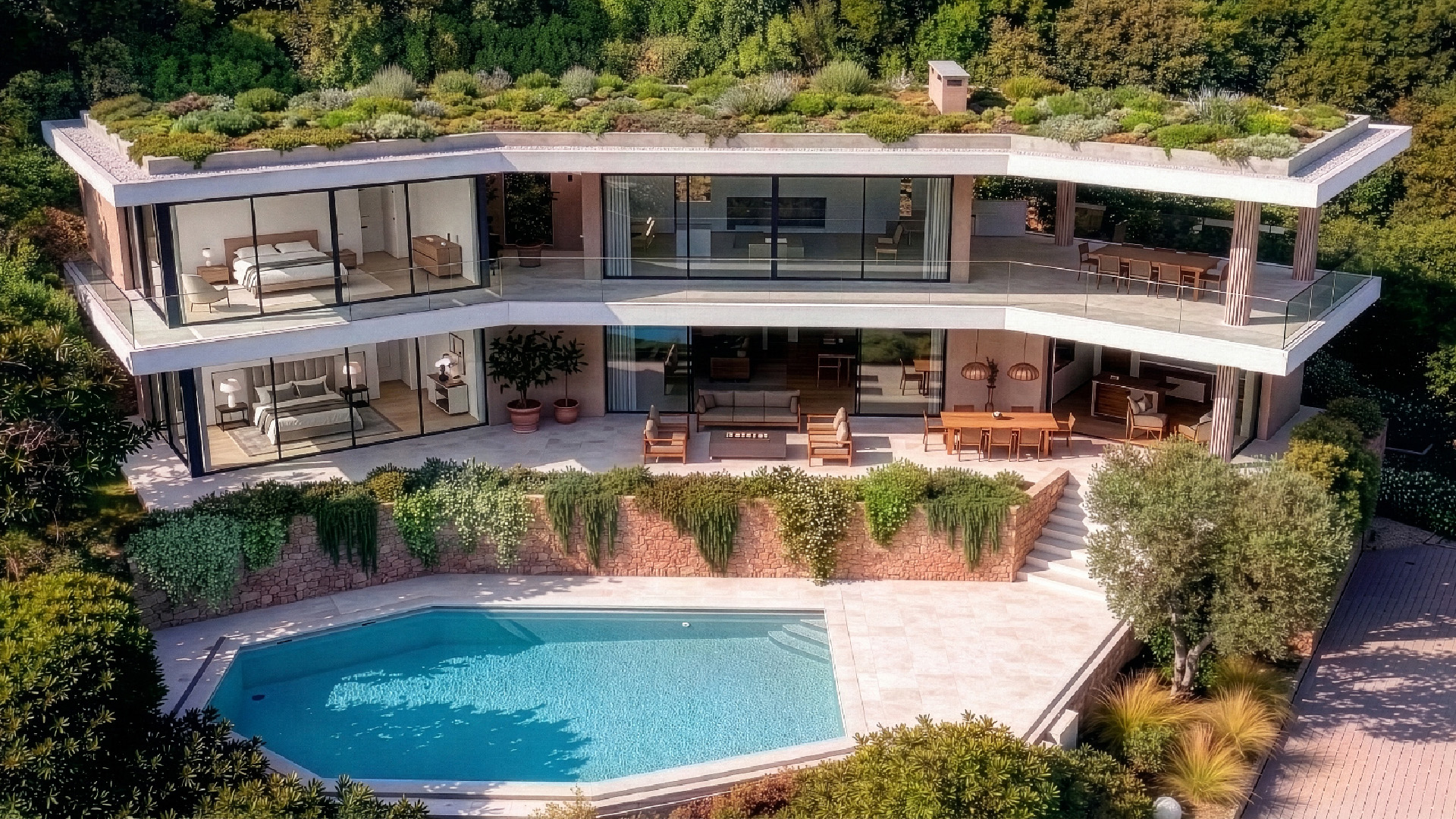 La villa dans son état projeté, valorisation architecturale